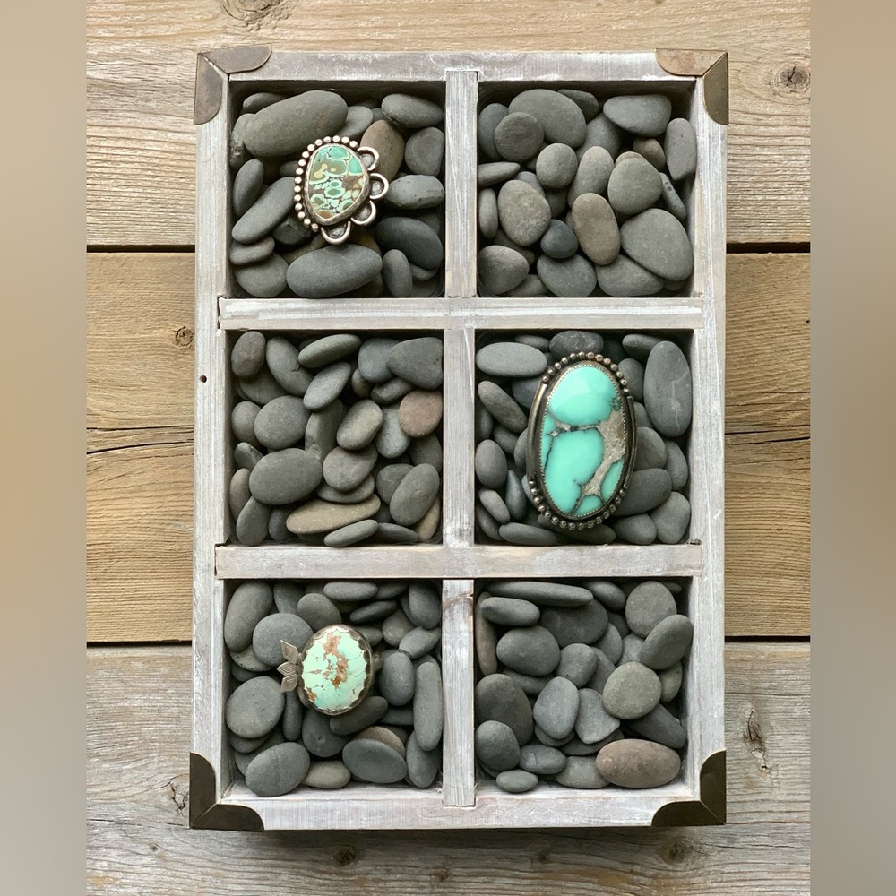 Sterling silver & natural turquoise handmade statement rings